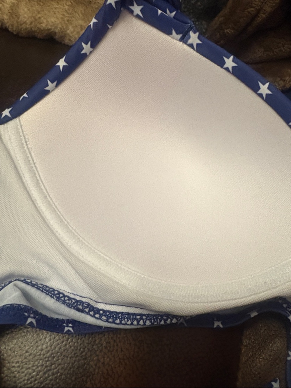 Tempt me size M Star-Print Navy Halter Bikini Top -4 of July new - Picture 6 of 8
